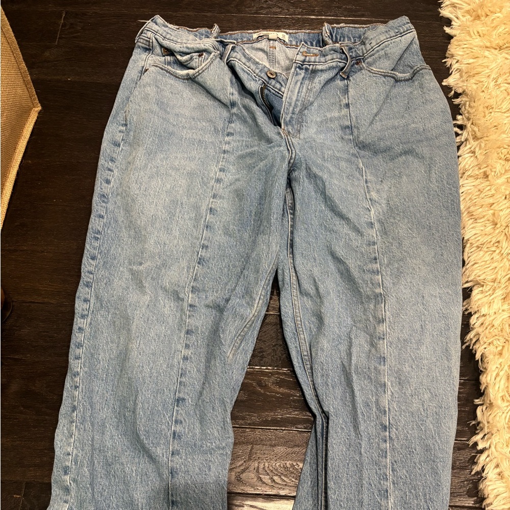 Abercrombie & Fitch Curve Love High Rise Jeans - Light Blue
